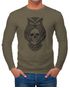 Herren Long-Sleeve Eule Totenkopf Owl Skull Schädel Langarm-Shirt Neverless®preview