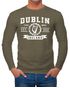 Herren Longsleeve Dublin Irland Retro Design Aufdruck Print Schrift Langarm-Shirt Fashion Streetstyle Neverless®preview
