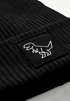 Herren Mütze Beanie Patch Dino Tyrannosaurus Rex Aufdruck Wintermütze Aufdruck Print Strickmütze Rippstrick Neverless®preview