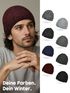 Herren Strickmütze mit Fleecefutter| gefütterte Wintermütze Winddicht Rippstrick | Outdoor Sport Neverless®preview