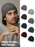 Herren Strickmütze mit Fleecefutter| gefütterte Wintermütze Winddicht Rippstrick | Outdoor Sport Neverless®preview