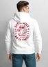 Herren Sweatjacke Backprint | Eat twice Pizza Cat | Zipjacke Zip-Hoodie mit Katze Fashion Streetstyle Neverless®preview