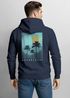 Herren Sweatjacke Backprint Palmen Zipjacke Zip-Hoodie Sunset Design Männer Beach Vibes Fashion Streetstyle Neverless®preview