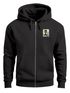Herren Sweatjacke Backprint Waschbät Ufo Alien Invasion Zipjacke Zip-Hoodie Männer Fashion Streetstyle Neverless®preview