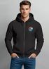Herren Sweatjacke Bedruckt Welle Logo Print Zipjacke mit Kapuze Männer Fashion Streetstyle Neverless®preview