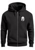 Herren Sweatjacke Kapuze Zip Hoodie mit Print Aufdruck Sparta Helm Fashion Streetstyle Neverless®preview
