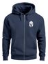 Herren Sweatjacke Kapuze Zip Hoodie mit Print Aufdruck Sparta Helm Fashion Streetstyle Neverless®preview