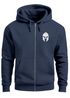 Herren Sweatjacke Kapuze Zip Hoodie mit Print Aufdruck Sparta Helm Fashion Streetstyle Neverless®preview