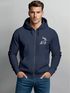 Herren Sweatjacke mit Brustlogo und Kapuze HirschePrint Zipjacke Zip-Hoodie  Männer Fashion Streetstyle Neverless®preview