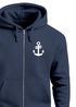 Herren Sweatjacke mit Kapuze Anker Print Motiv Logo Maritim Zipjacke Männer Fashion Streetstyle Neverless®preview