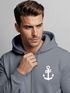 Herren Sweatjacke mit Kapuze Anker Print Motiv Logo Maritim Zipjacke Männer Fashion Streetstyle Neverless®preview