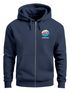 Herren Sweatjacke mit Kapuze Logo-Print Hawaii  Aufdruck Welle Retro Motiv Männer Fashion Streetstyle Neverless®preview