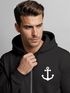 Herren Sweatjacke mit Kapuze Print Aufdruck Anker Zipjacke Zip-Hoodie  Männer Fashion Maritim Streetstyle Neverless®preview