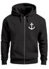 Herren Sweatjacke mit Kapuze Print Aufdruck Anker Zipjacke Zip-Hoodie  Männer Fashion Maritim Streetstyle Neverless®preview