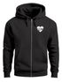 Herren Sweatjacke Wandern Herz Print Aufdruck Motiv Zipjacke mit Kapuze Männer Outdoor Fashion Neverless®preview