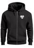 Herren Sweatjacke Wandern Herz Print Aufdruck Motiv Zipjacke mit Kapuze Männer Outdoor Fashion Neverless®preview
