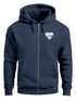 Herren Sweatjacke Wandern Herz Print Aufdruck Motiv Zipjacke mit Kapuze Männer Outdoor Fashion Neverless®preview
