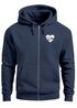 Herren Sweatjacke Wandern Herz Print Aufdruck Motiv Zipjacke mit Kapuze Männer Outdoor Fashion Neverless®preview