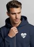 Herren Sweatjacke Wandern Herz Print Aufdruck Motiv Zipjacke mit Kapuze Männer Outdoor Fashion Neverless®preview