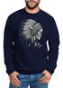 Herren Sweatshirt Indianer Häuptling Federn Totenkopf Skull Feather Neverless®preview