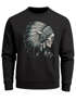 Herren Sweatshirt Indianer Häuptling Federn Totenkopf Skull Feather Neverless®preview