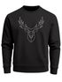 Herren Sweatshirt Pullover Hirsch Polygon Geweih Geometrisch Formen Neverless®preview