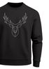 Herren Sweatshirt Pullover Hirsch Polygon Geweih Geometrisch Formen Neverless®preview
