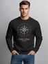 Herren Sweatshirt Pullover Kompass Windrose Navigator Segeln Rundhalspullover Neverless®preview