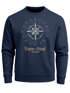 Herren Sweatshirt Pullover Kompass Windrose Navigator Segeln Rundhalspullover Neverless®preview