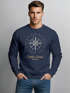 Herren Sweatshirt Pullover Kompass Windrose Navigator Segeln Rundhalspullover Neverless®preview