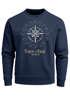 Herren Sweatshirt Pullover Kompass Windrose Navigator Segeln Rundhalspullover Neverless®preview