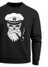 Herren Sweatshirt Totenkopf Kapitän Captain Skull Bard Hipster Seemann Pullover Neverless®preview
