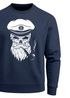 Herren Sweatshirt Totenkopf Kapitän Captain Skull Bard Hipster Seemann Pullover Neverless®preview