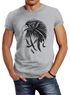 Herren T-Shirt Adler Aufdruck Slim Fit Neverless®preview