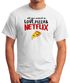 Herren T-Shirt all you need is love, pizza and Netflix Spruch-Shirt Fun-Shirt Moonworks®preview