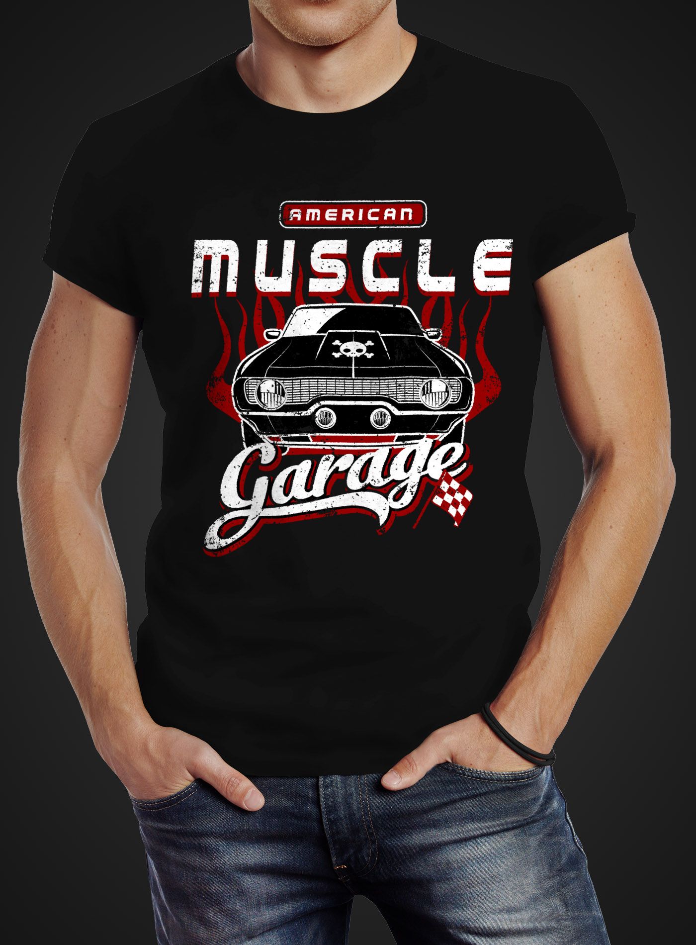 Herren T-Shirt American Muscle Car Vintage Shirt Retro ...