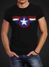 Herren T-Shirt Amerika Flagge Stern Roger Captain Slim Fit Neverless®preview