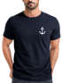 Herren T-Shirt Anker Print Kurzarm Shirt aus Baumwolle mit maritimem Logo Rundhals  Modern Fit Casual Streetwear Sommer Neverless®preview