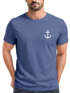 Herren T-Shirt Anker Print Kurzarm Shirt aus Baumwolle mit maritimem Logo Rundhals  Modern Fit Casual Streetwear Sommer Neverless®preview