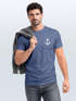 Herren T-Shirt Anker Print Kurzarm Shirt aus Baumwolle mit maritimem Logo Rundhals  Modern Fit Casual Streetwear Sommer Neverless®preview