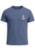 Herren T-Shirt Anker Print Kurzarm Shirt aus Baumwolle mit maritimem Logo Rundhals  Modern Fit Casual Streetwear Sommer Neverless®preview