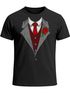 Herren T-Shirt Anzug Schlips Krawatte Aufdruck Kostümidee Fasching Karneval Mottoparty Fun-Shirt Moonworks®preview