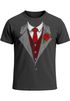 Herren T-Shirt Anzug Schlips Krawatte Aufdruck Kostümidee Fasching Karneval Mottoparty Fun-Shirt Moonworks®preview