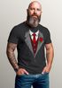 Herren T-Shirt Anzug Schlips Krawatte Aufdruck Kostümidee Fasching Karneval Mottoparty Fun-Shirt Moonworks®preview