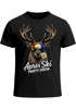 Herren T-Shirt Après-Ski Party Crew Hirsch Aufdruck Grafik Printshirt Statement Männer Winter MoonWorks® preview