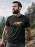 Herren T-Shirt Aufdruck Fuchs Polygon Kunstdruck Geometrie Outdoor Logo Tier Motiv Fashion Streetstyle Neverless®preview