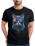 Herren T-Shirt Aufdruck Katze Cat Sommer Sonnenbrille Style Fashion Print Fashion Streetstyle Neverless®preview