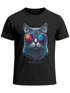 Herren T-Shirt Aufdruck Katze Cat Sommer Sonnenbrille Style Fashion Print Fashion Streetstyle Neverless®preview