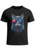 Herren T-Shirt Aufdruck Katze Cat Sommer Sonnenbrille Style Fashion Print Fashion Streetstyle Neverless®preview