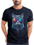 Herren T-Shirt Aufdruck Katze Cat Sommer Sonnenbrille Style Fashion Print Fashion Streetstyle Neverless®preview